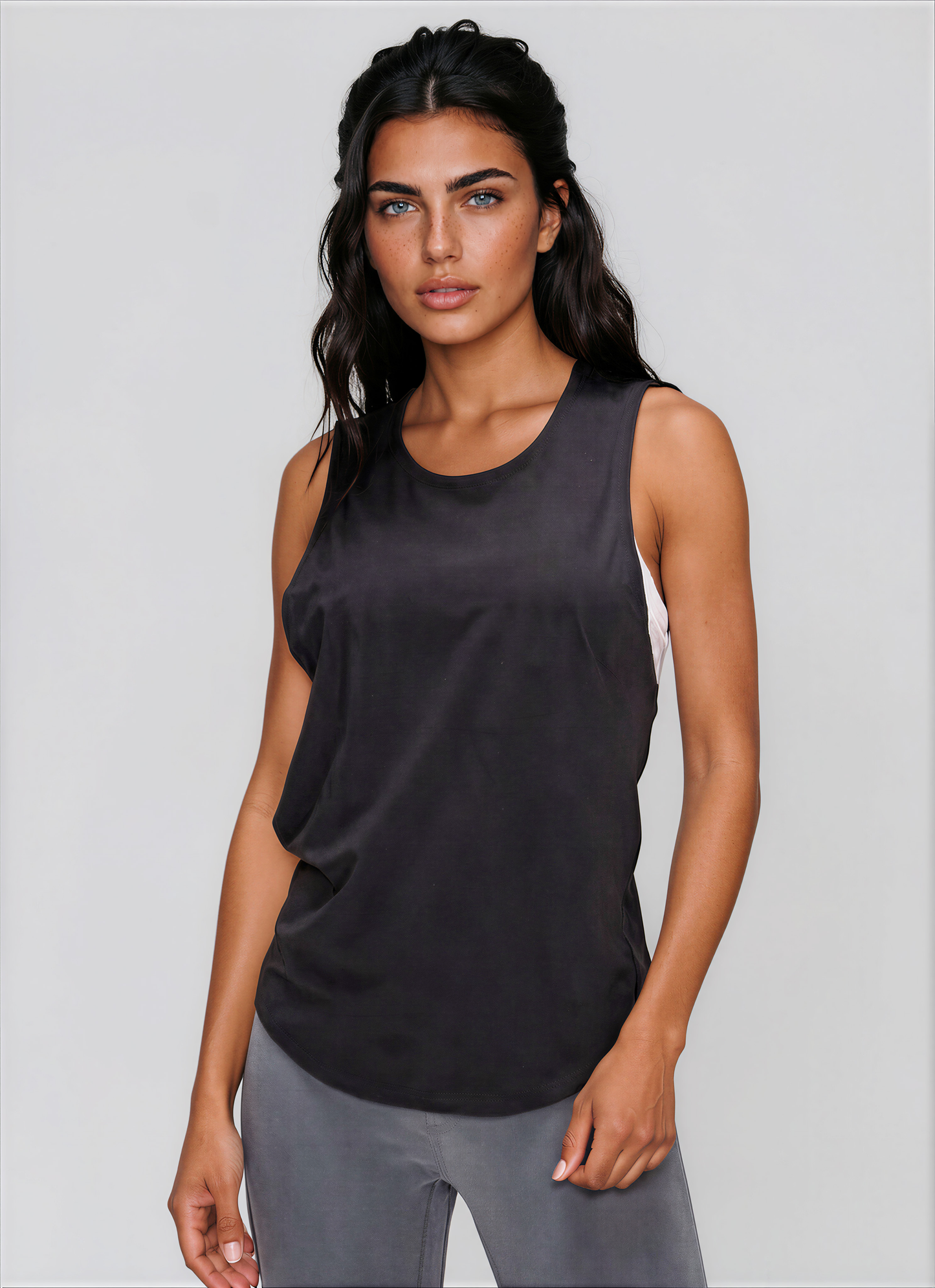 Mesh-back Loose Tank Top