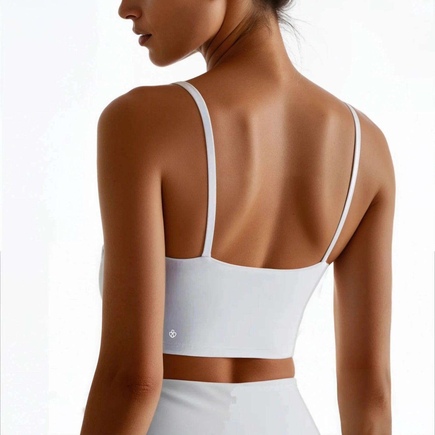 elea spaghetti strap crop top gray