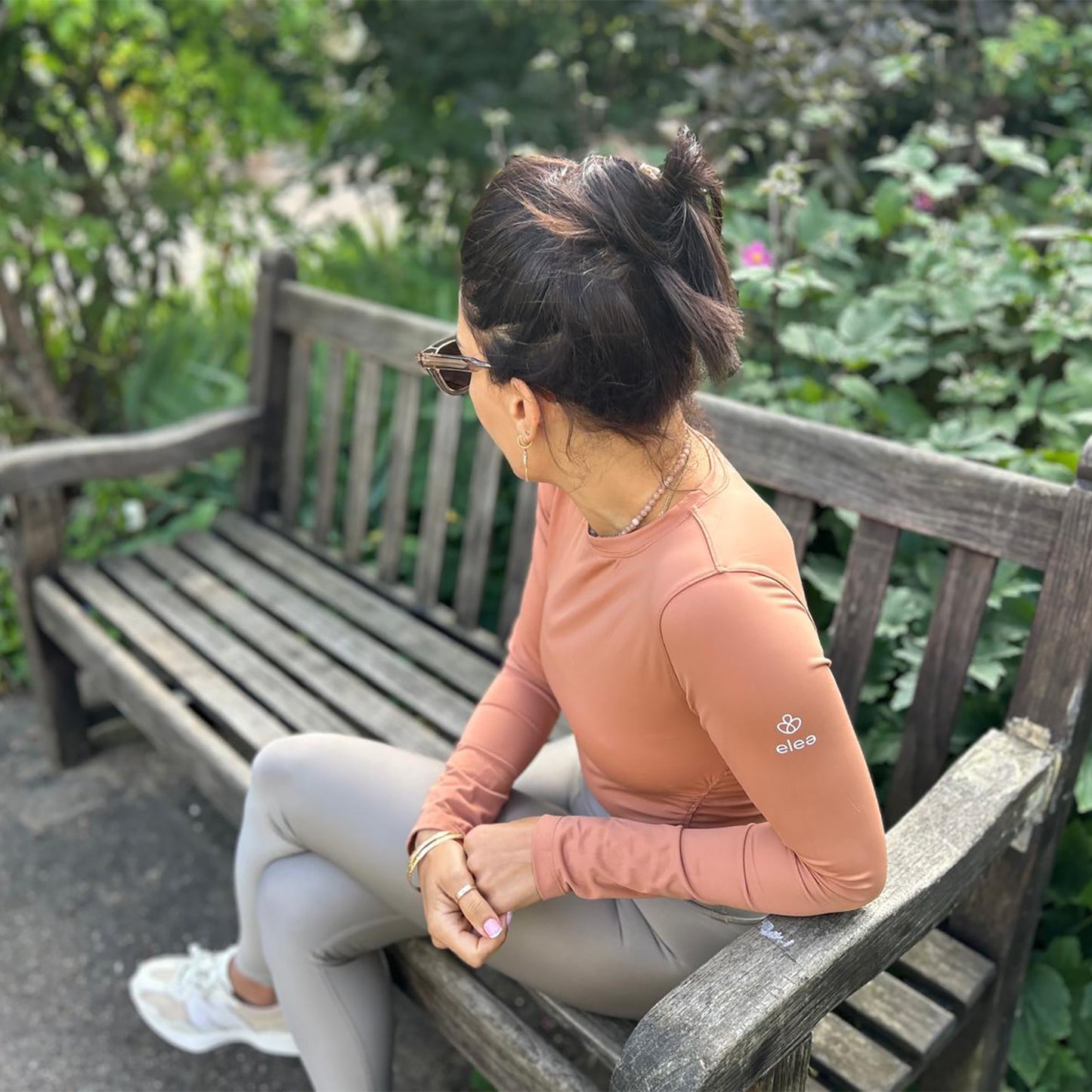 Long Sleeve Gathered Cropped T-Shirt