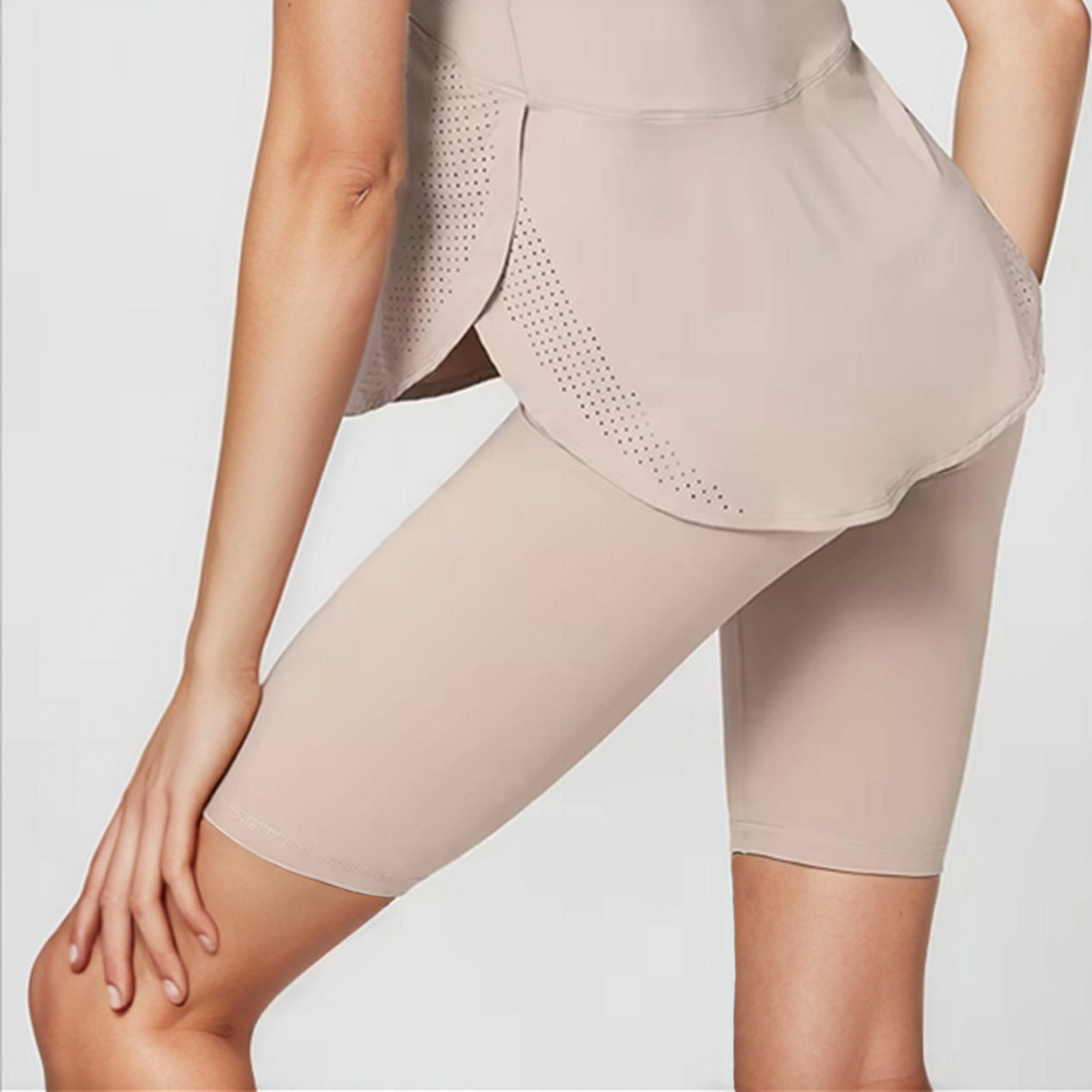 High Waist Knee Length Biker Shorts