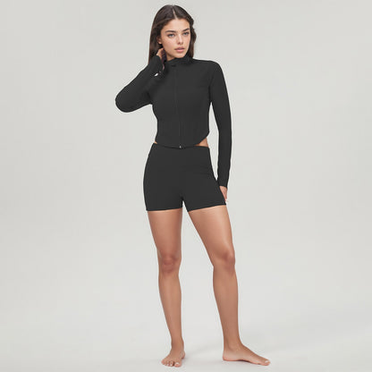 Cropped Track Zip Shirt