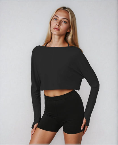Soft Long Sleeved Crop T-Shirt