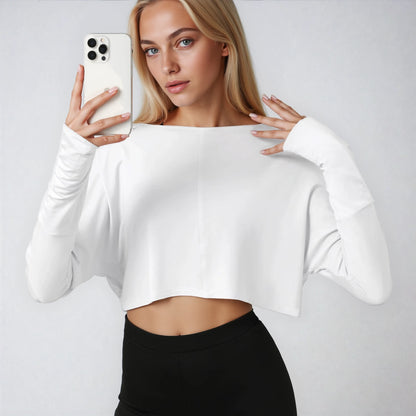 Soft Long Sleeved Crop T-Shirt