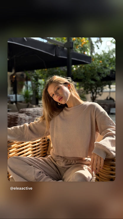 CozyFlex Waffle Cropped Pullover