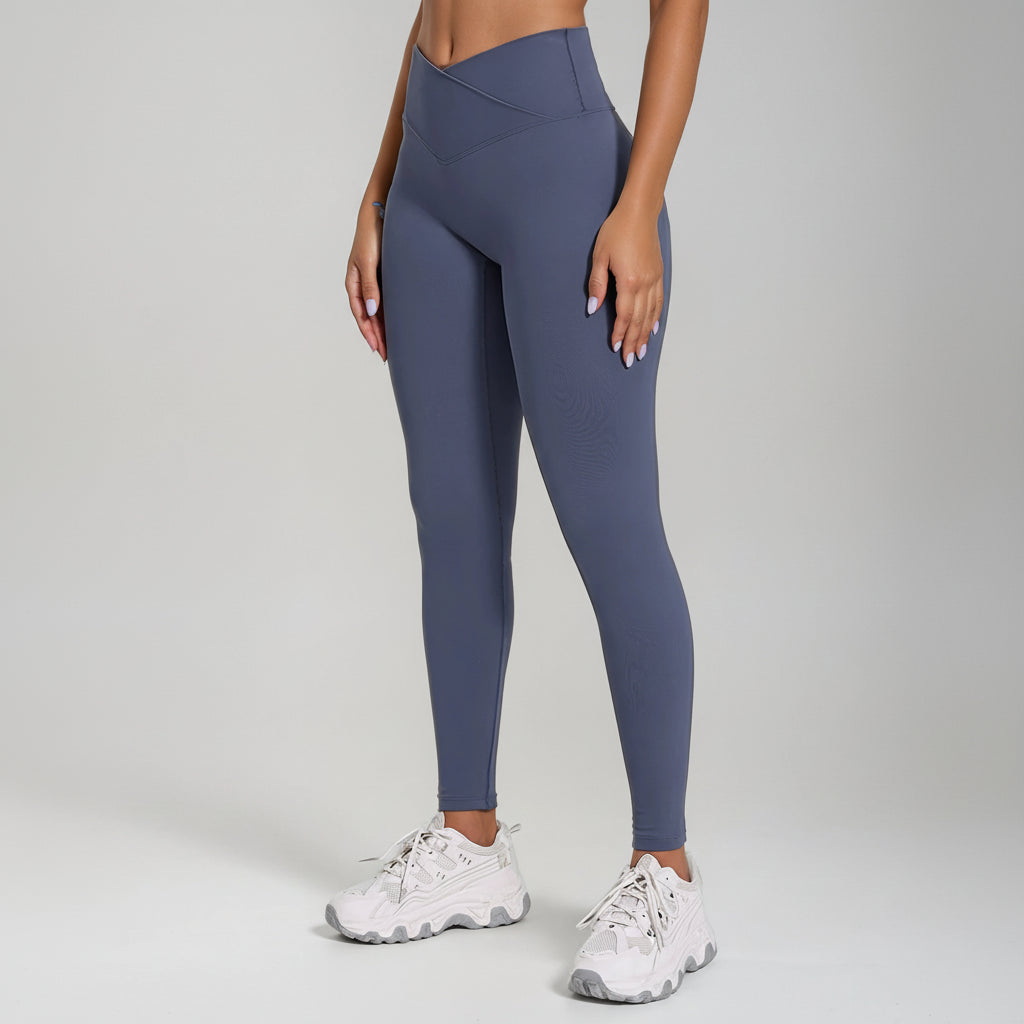 v-waist leggings in gray