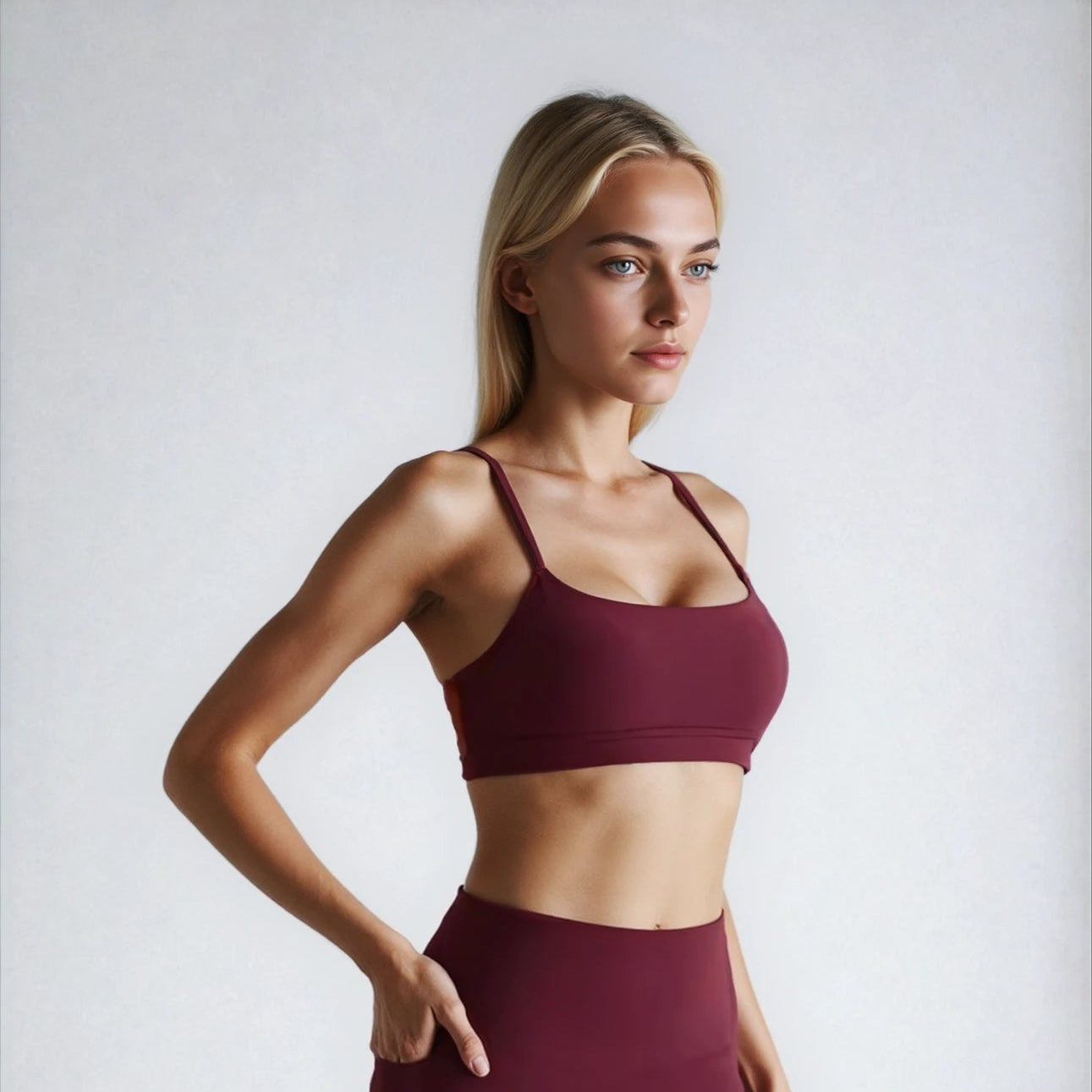 IC8639 thin straps top in Reddish brown