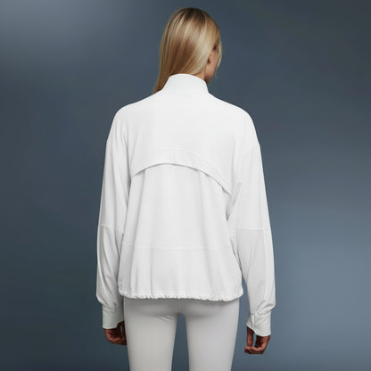 Full Zip Lightweight Drawstring Jacket