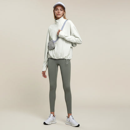 Full Zip Lightweight Drawstring Jacket