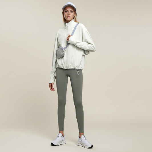 Full Zip Lightweight Drawstring Jacket