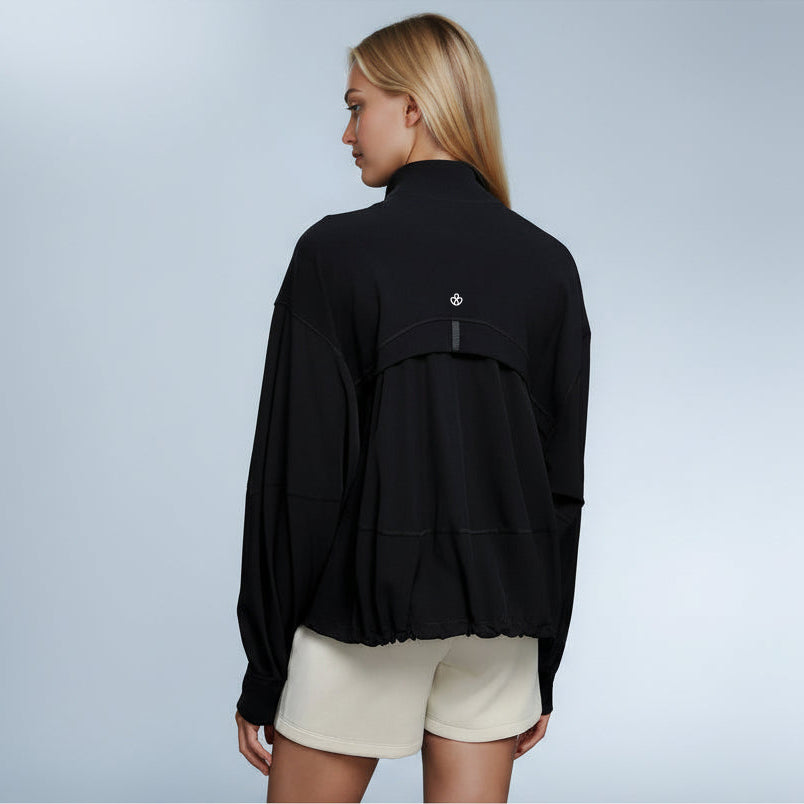Full Zip Lightweight Drawstring Jacket