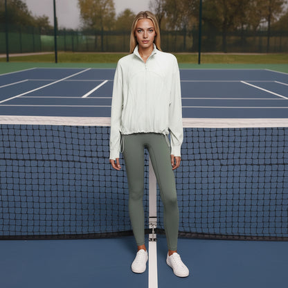 Full Zip Lightweight Drawstring Jacket