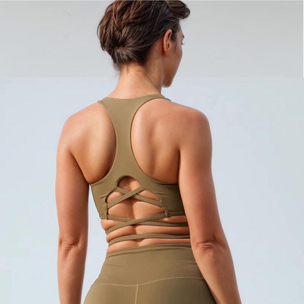 elea criss cross top-olive