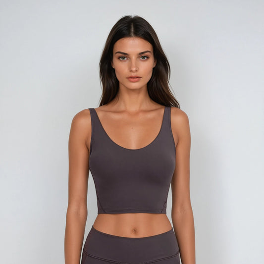 elea everyday crop top in carbon gray