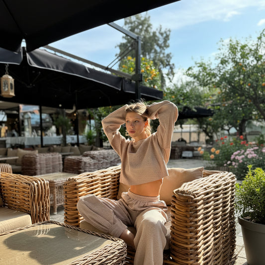 CozyFlex Waffle Cropped Pullover