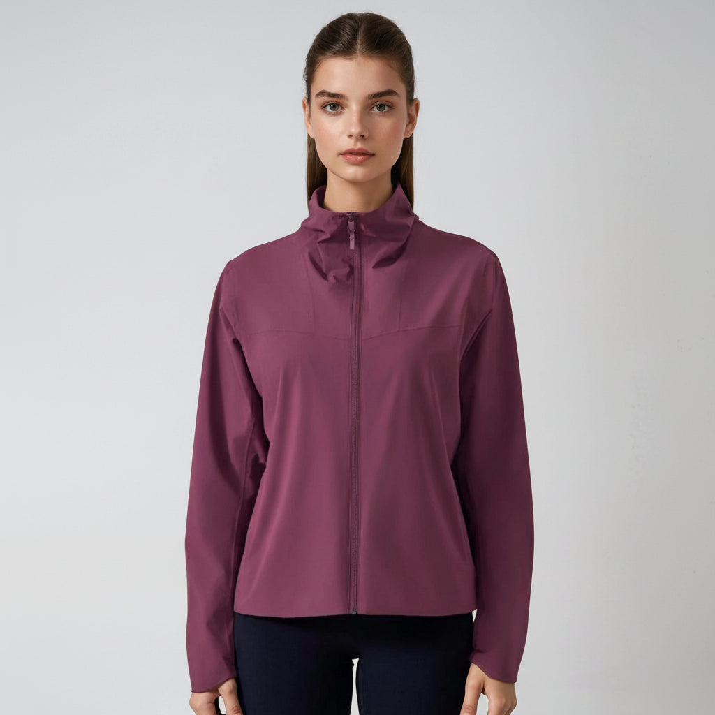 elea wine red zip fleece jacket in wine red