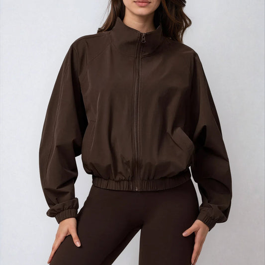 elea zip jacket coffee brown