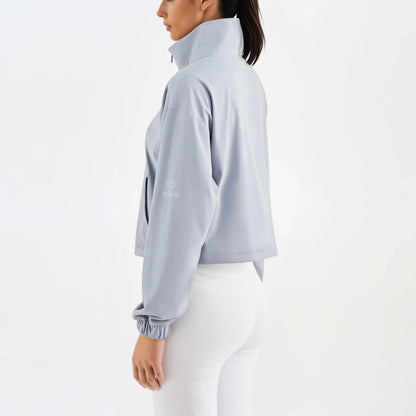 High-Collar Half Zip Jacket
