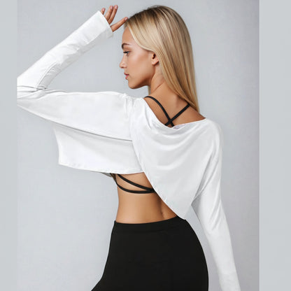 softest crop tshirt in white backside