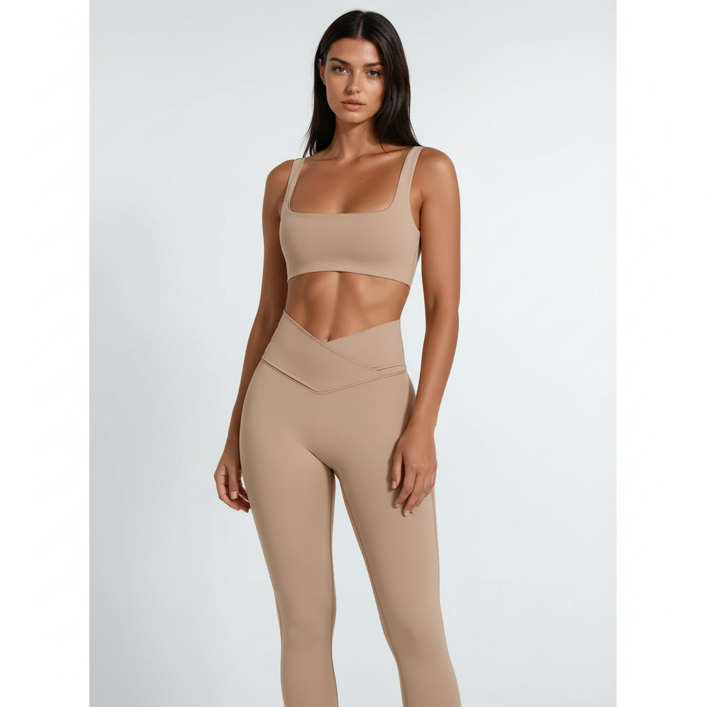 V-Waist Full Length SET - in Smoke Gray