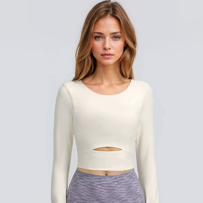Long Sleeves Compression Cut-Out T-Shirt